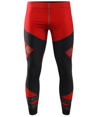 Men's Compression Pants Workout Running Leggings Printing Tights Slim Sport  Trackpants - Black+red - CC184YMKL78